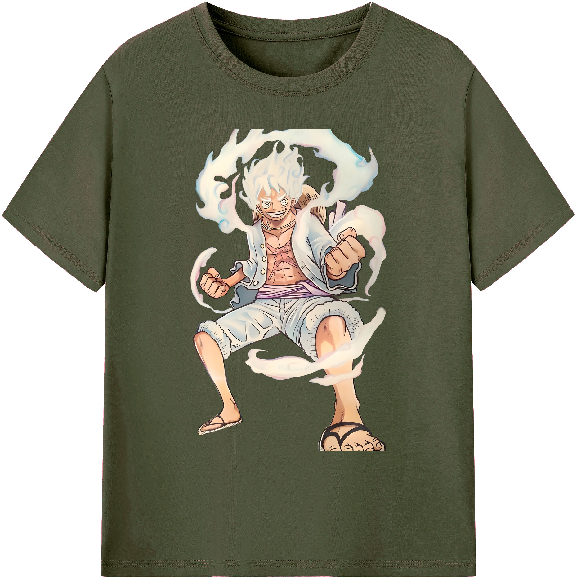 ワンピース モンキー・D・ルフィ ONE PIECE Monkey D. Luffy 綿100％ メンズ半袖Tシャツ｜肌触りやわらか＆通気性